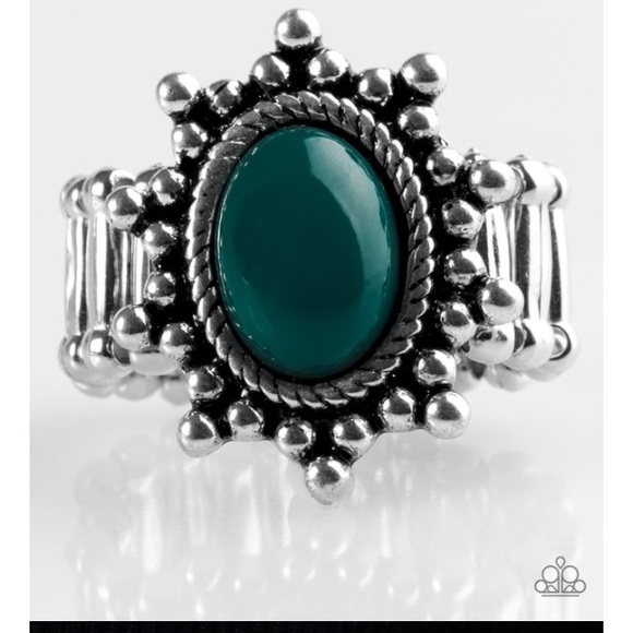 Teal and silver ring - Picture 1 of 1